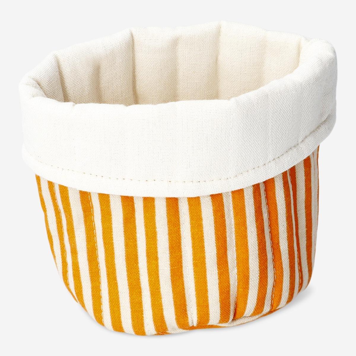 Orange Striped Storage Basket. 17 Cm