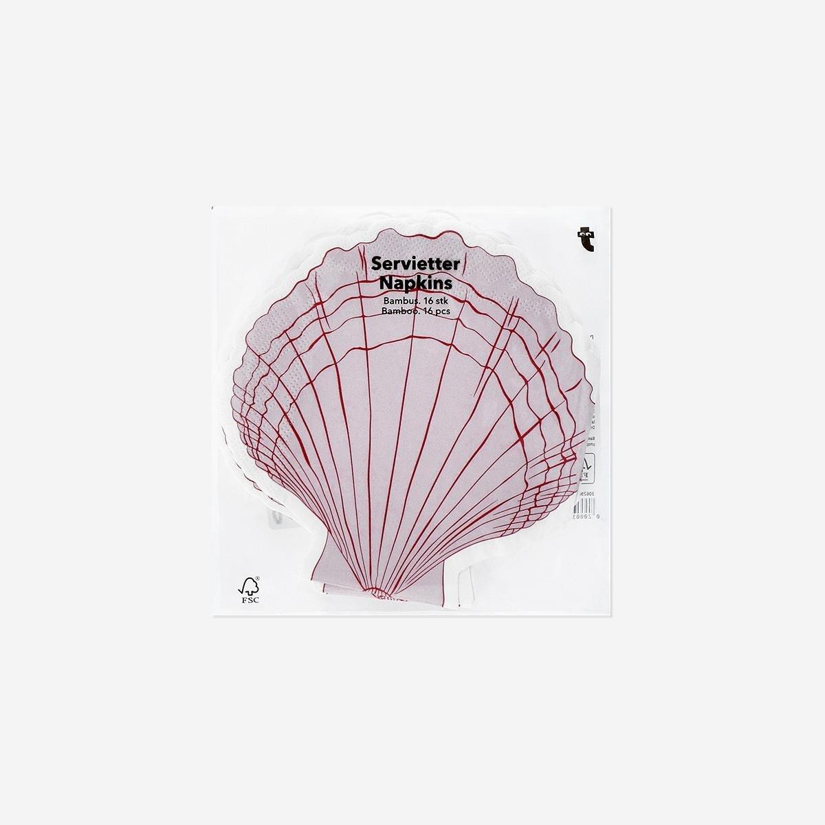 Orange Clam Napkins . 16 Pcs
