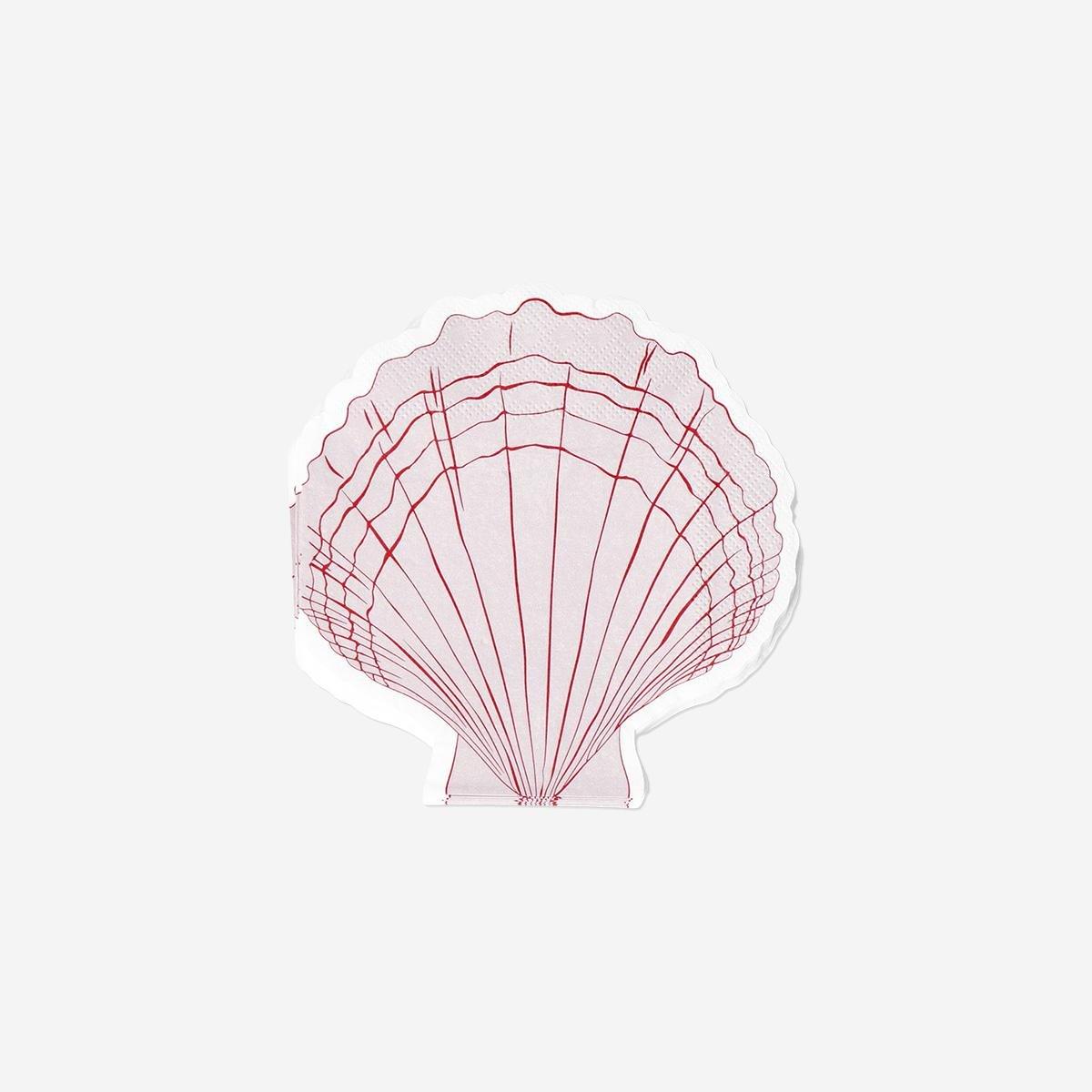 Orange Clam Napkins . 16 Pcs