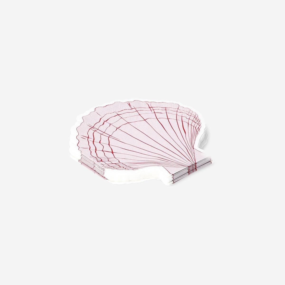 Orange Clam Napkins . 16 Pcs