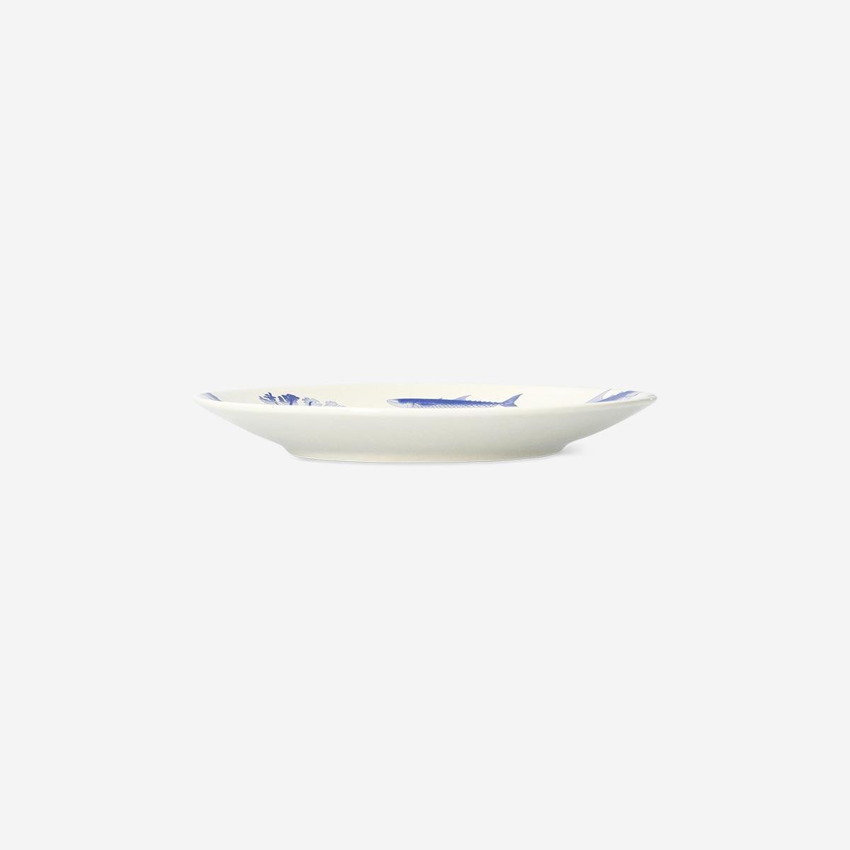 Blue Fish Print Plate - 16 Cm