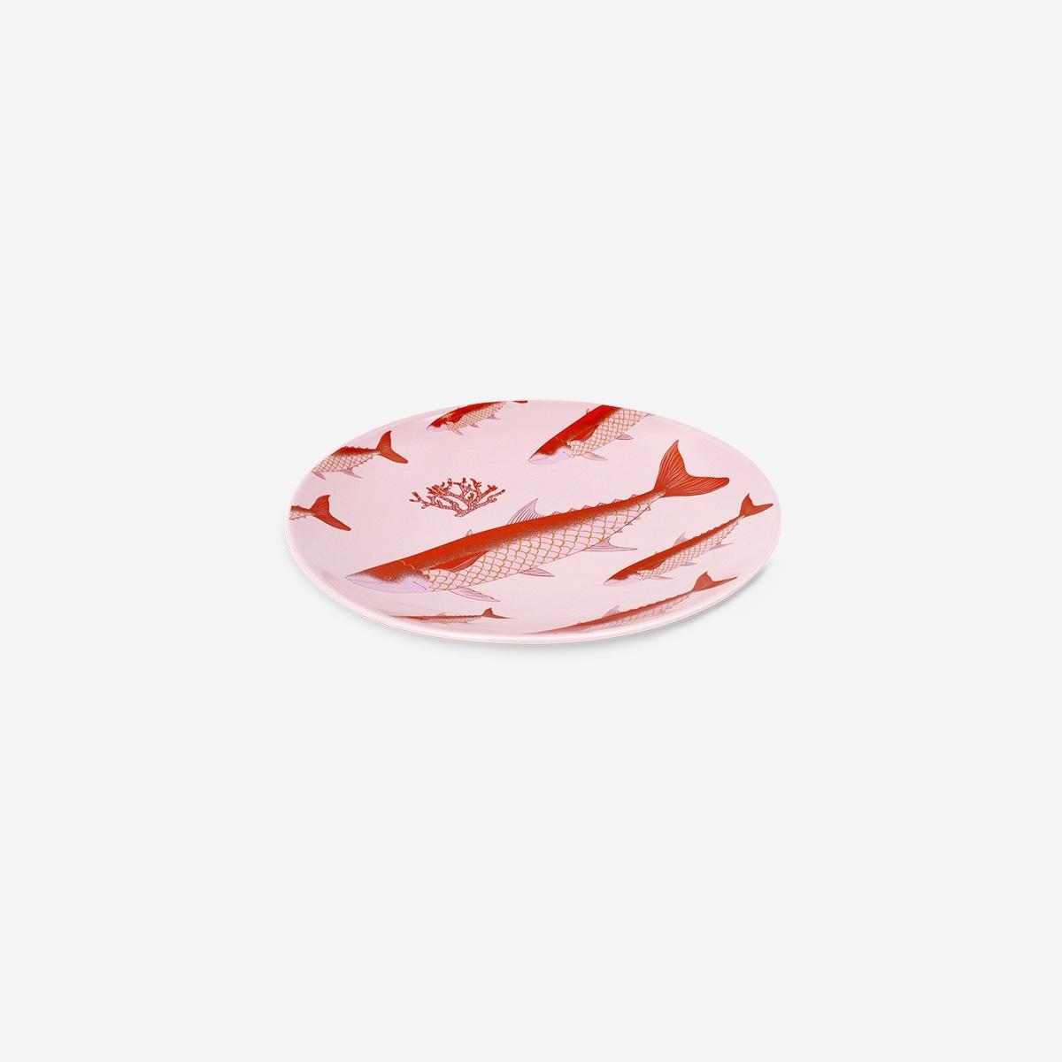 Pink Fish Print Plate - 16 Cm
