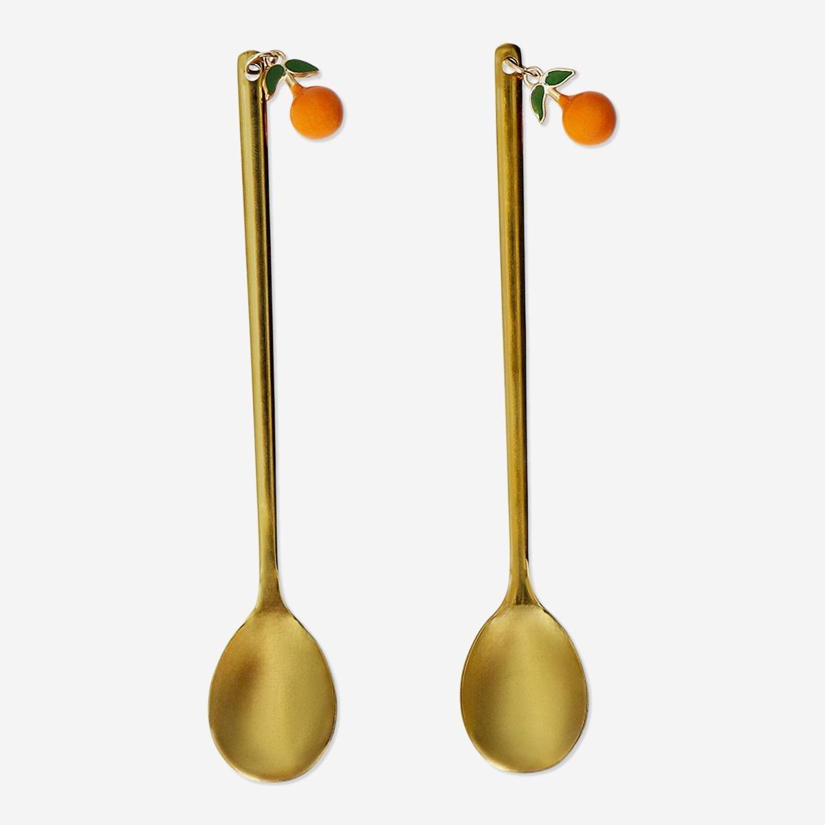 Gold Oranges Spoons - 2 Pcs