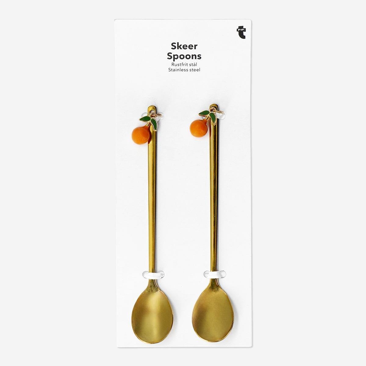 Gold Oranges Spoons - 2 Pcs