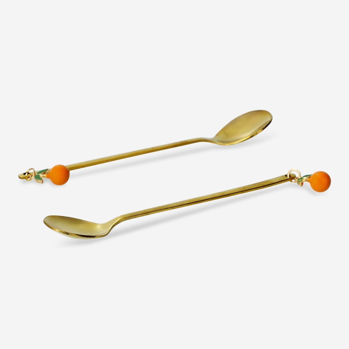 Gold Oranges Spoons - 2 Pcs