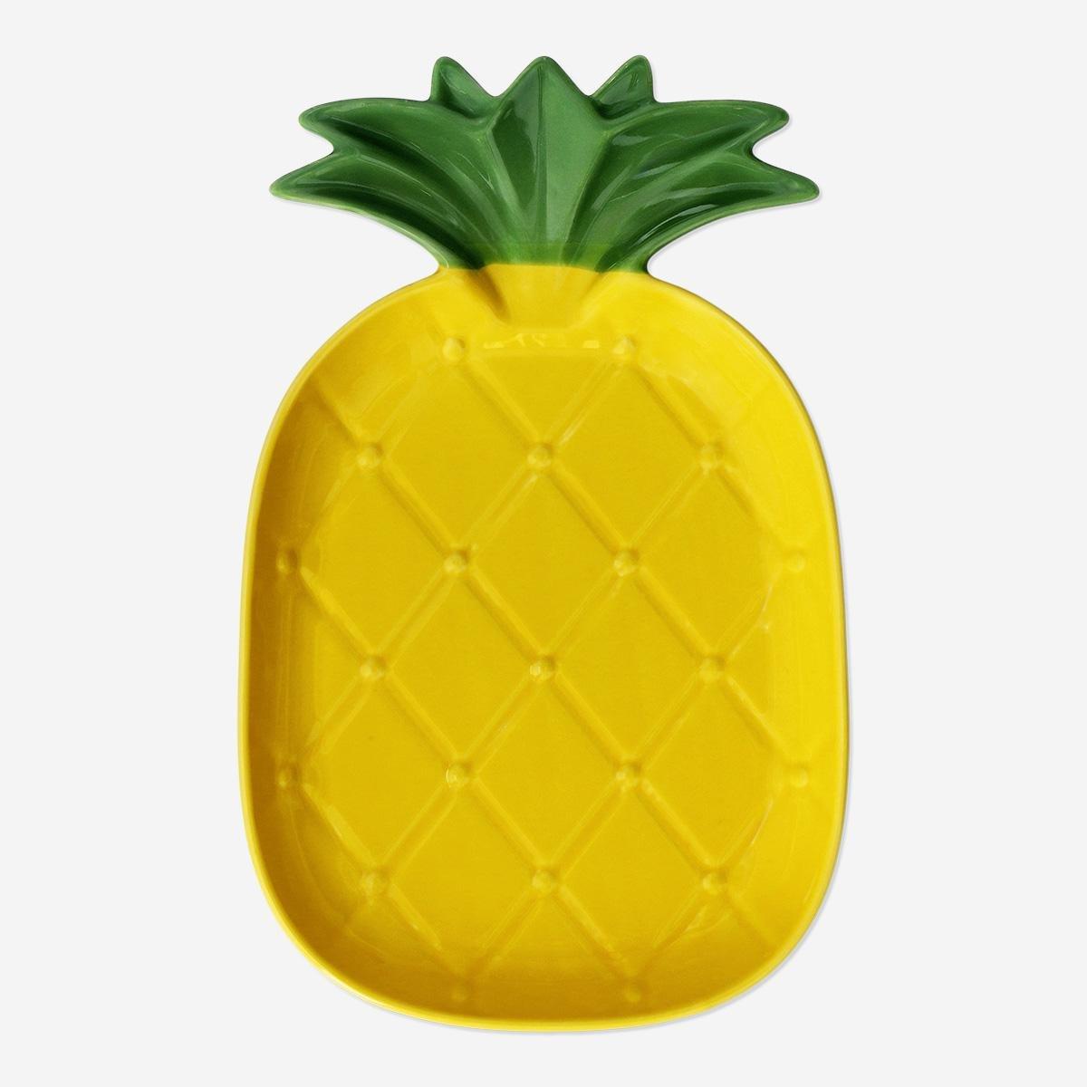 Yellow Pineapple Serving Plate - 26 Cm