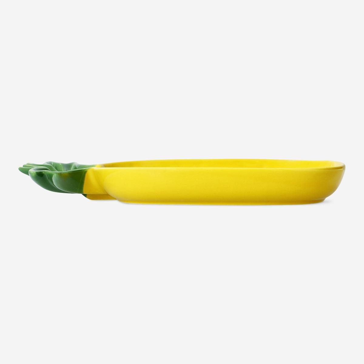 Yellow Pineapple Serving Plate - 26 Cm
