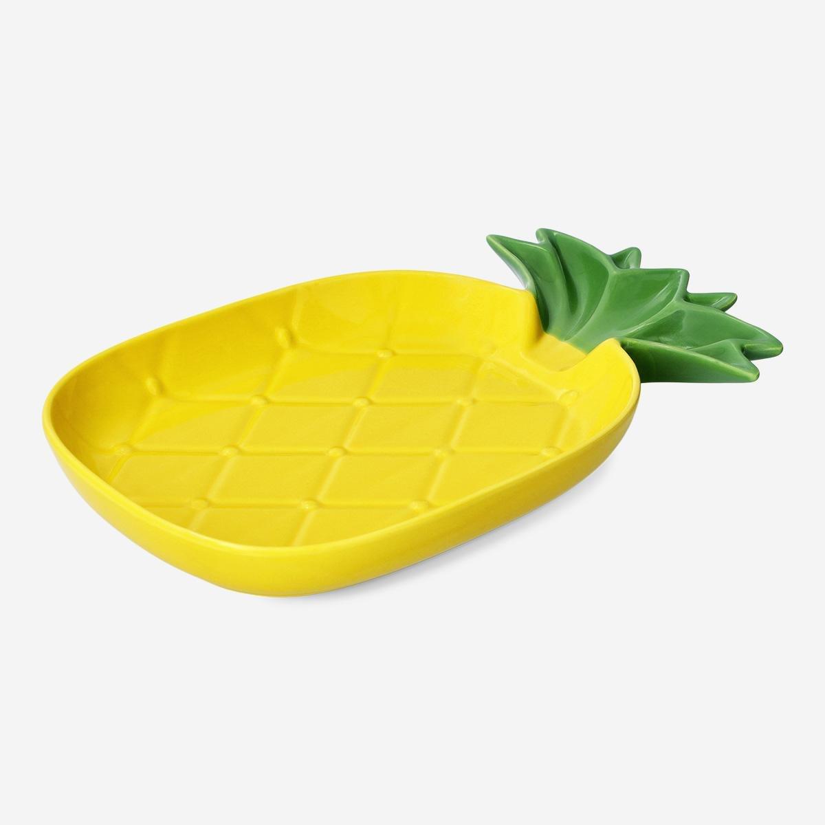 Yellow Pineapple Serving Plate - 26 Cm