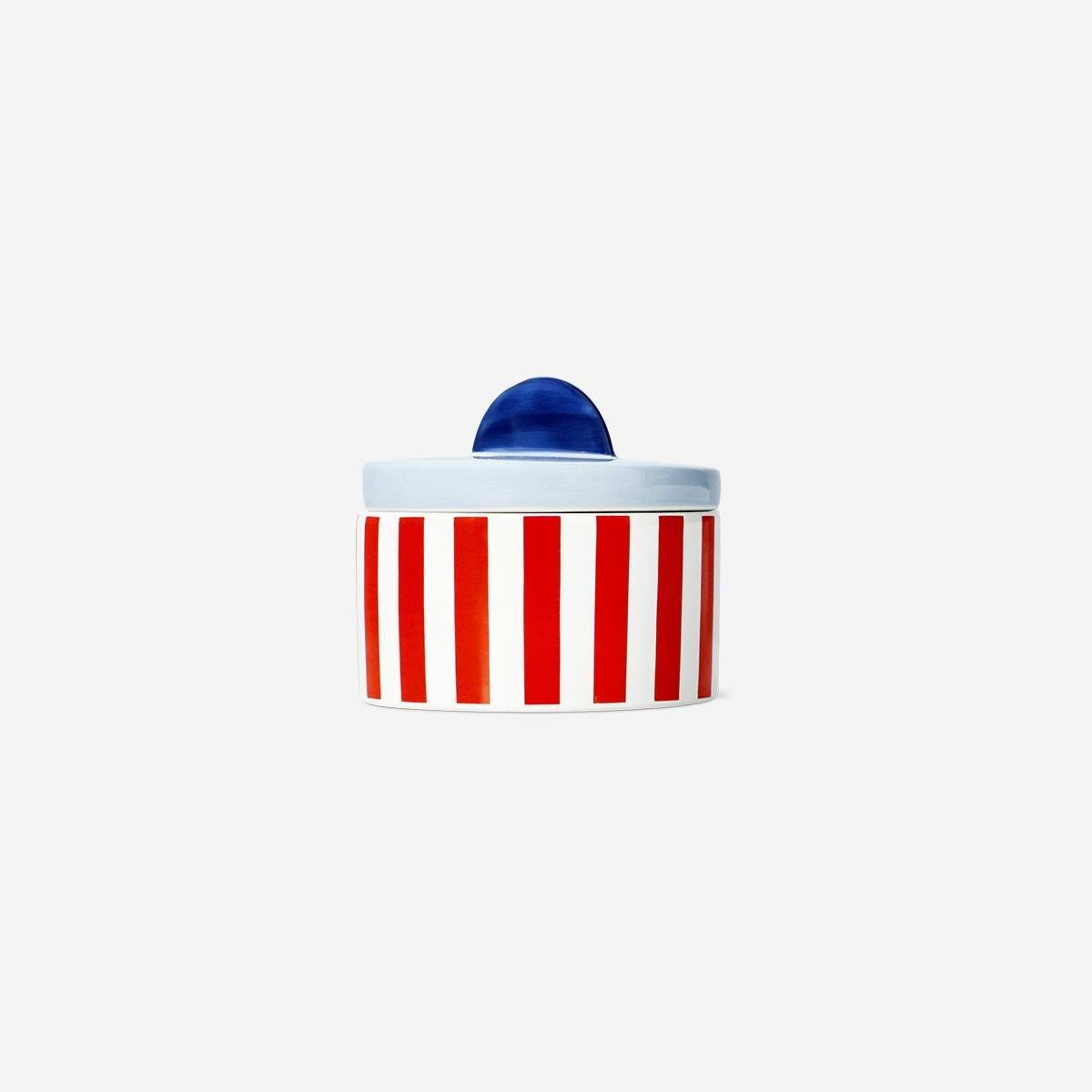 Multicolour Striped Storage Jar . 10 Cm