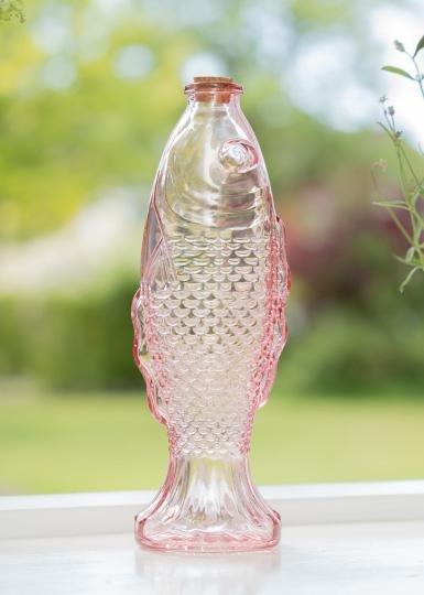 Pink Fish Shaped Glass Bottle . 530 Ml