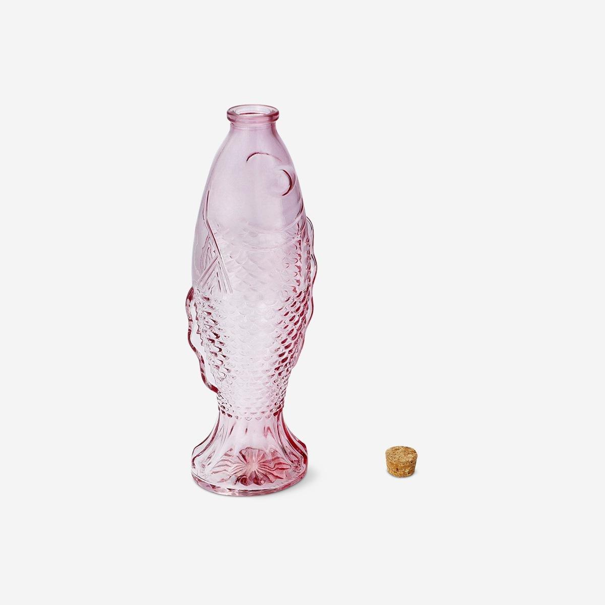 Pink Fish Shaped Glass Bottle . 530 Ml