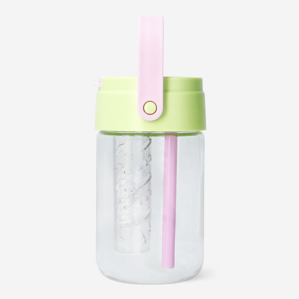 Multicolour Small Drinking Bottle With Infuser - 500 Ml