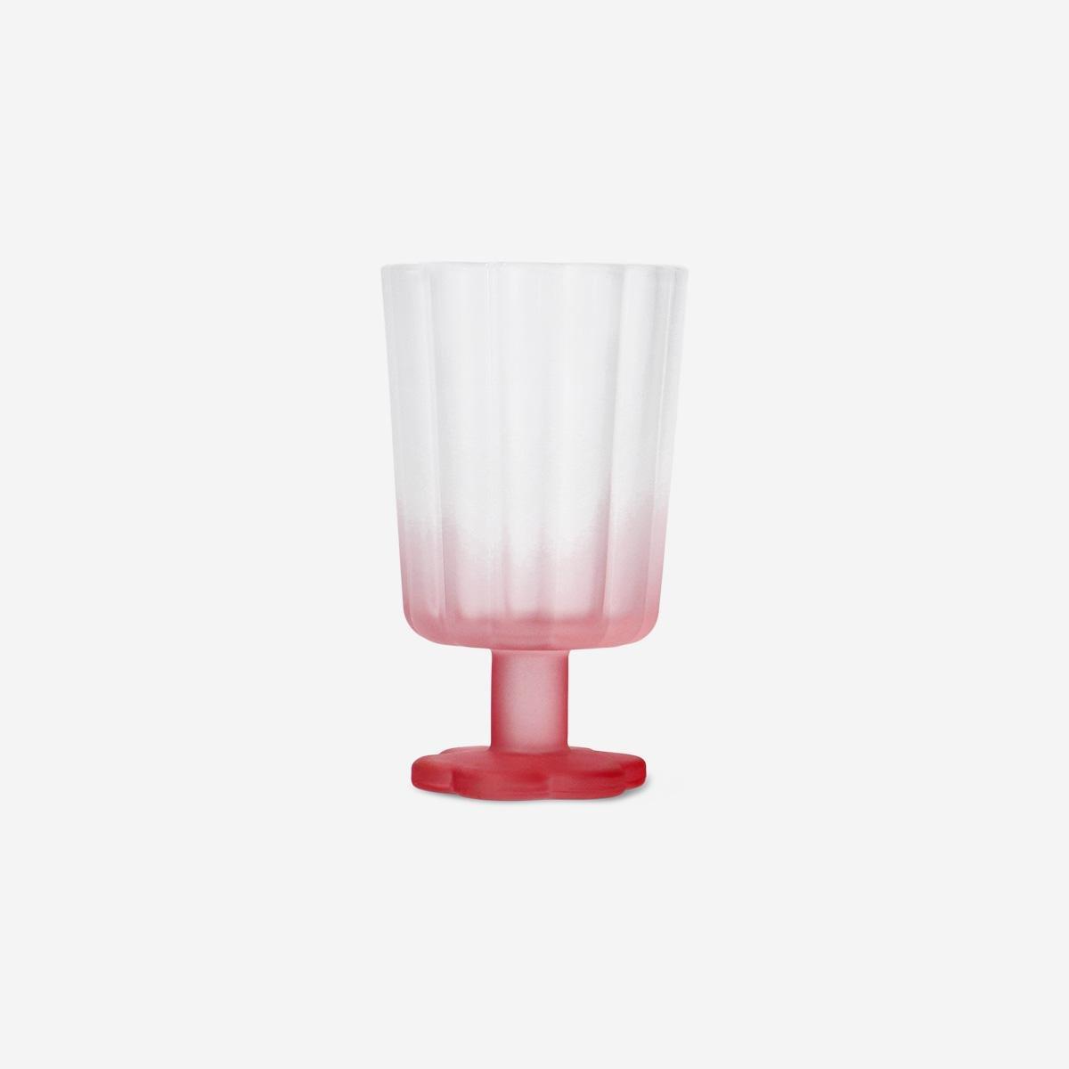 Pink Wine Glass With Frosted Finish - 300 Ml