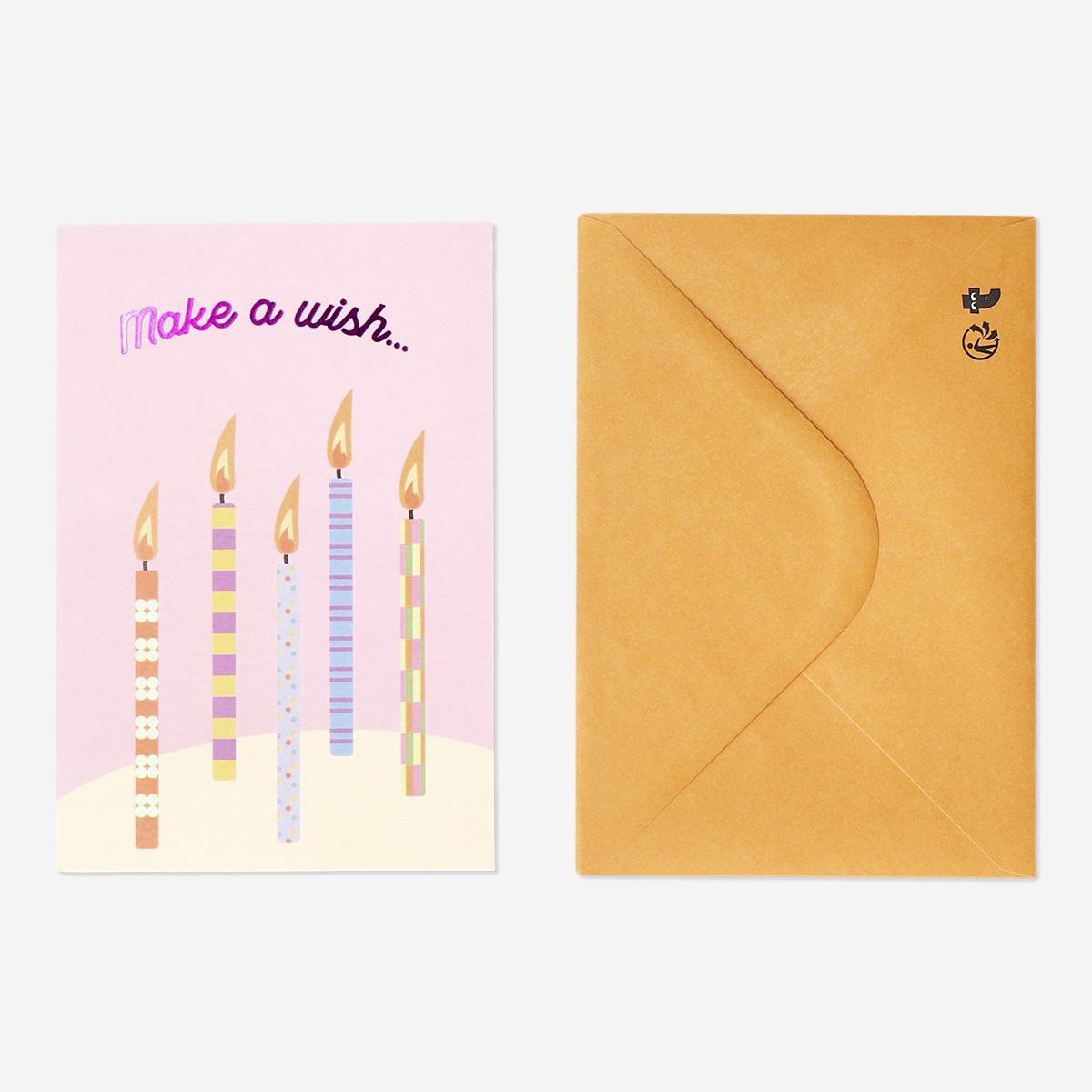 Multicolour Birthday Candles Card With Envelope
