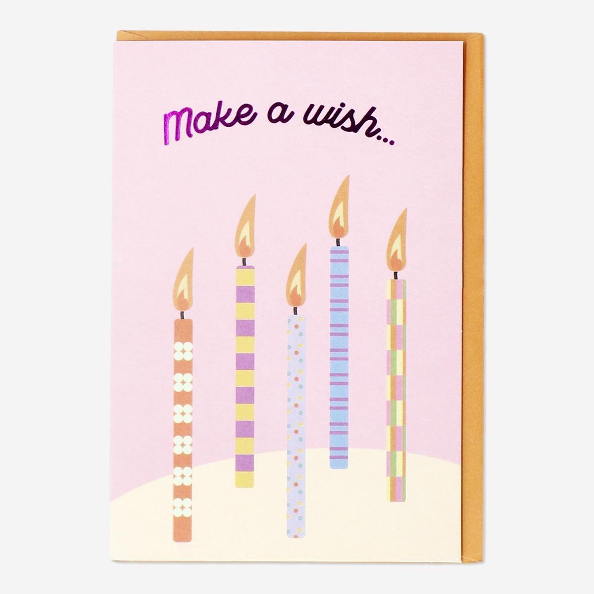 Multicolour Birthday Candles Card With Envelope