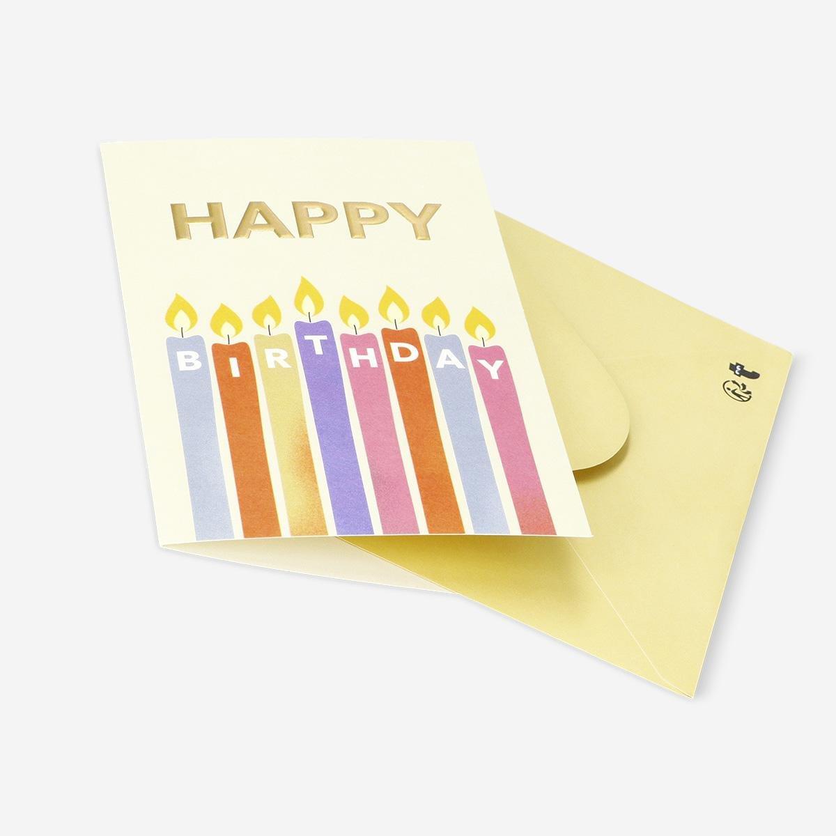 Multicolour Birthday Candles And Envelope Card
