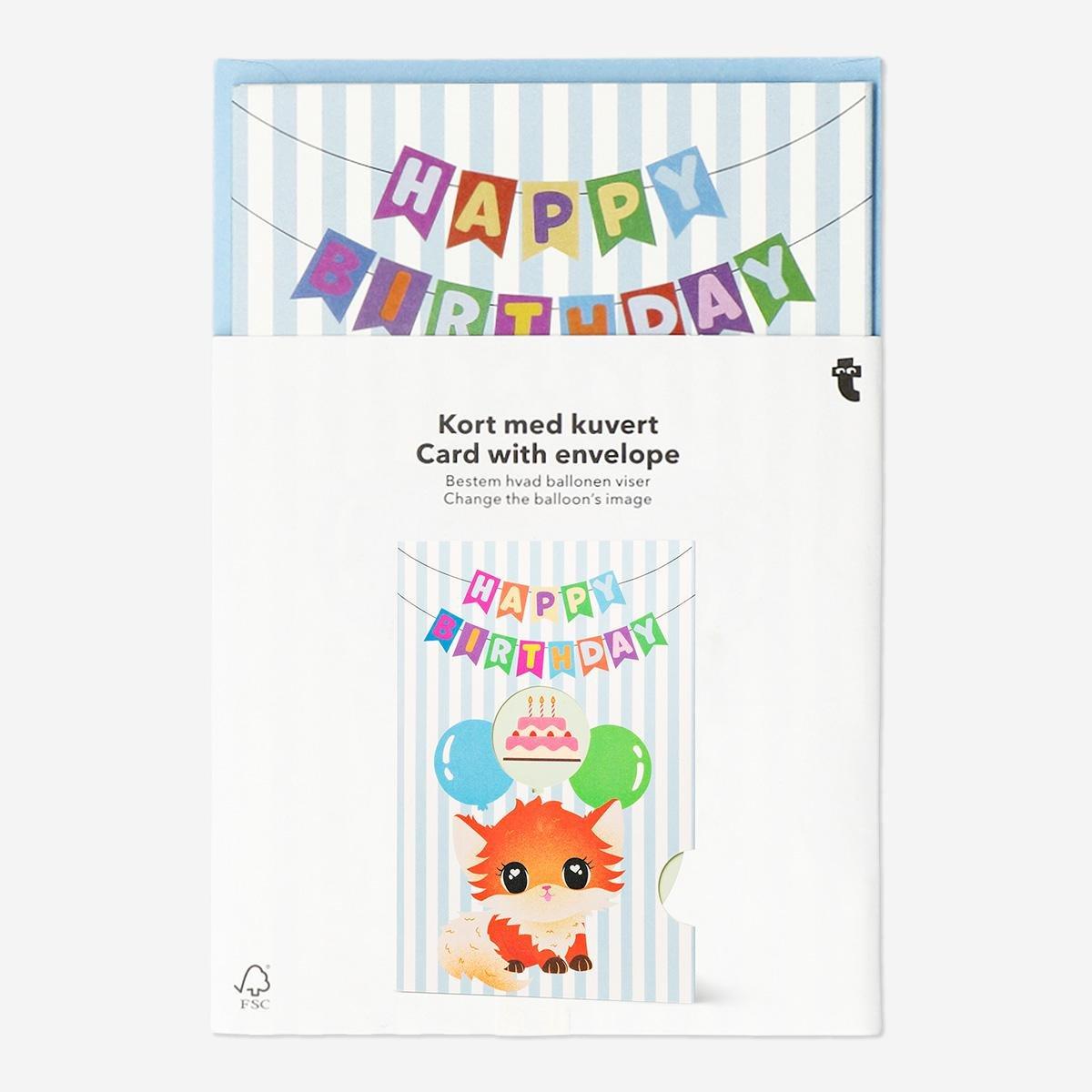 Multicolour Birthday Changing Balloons Card