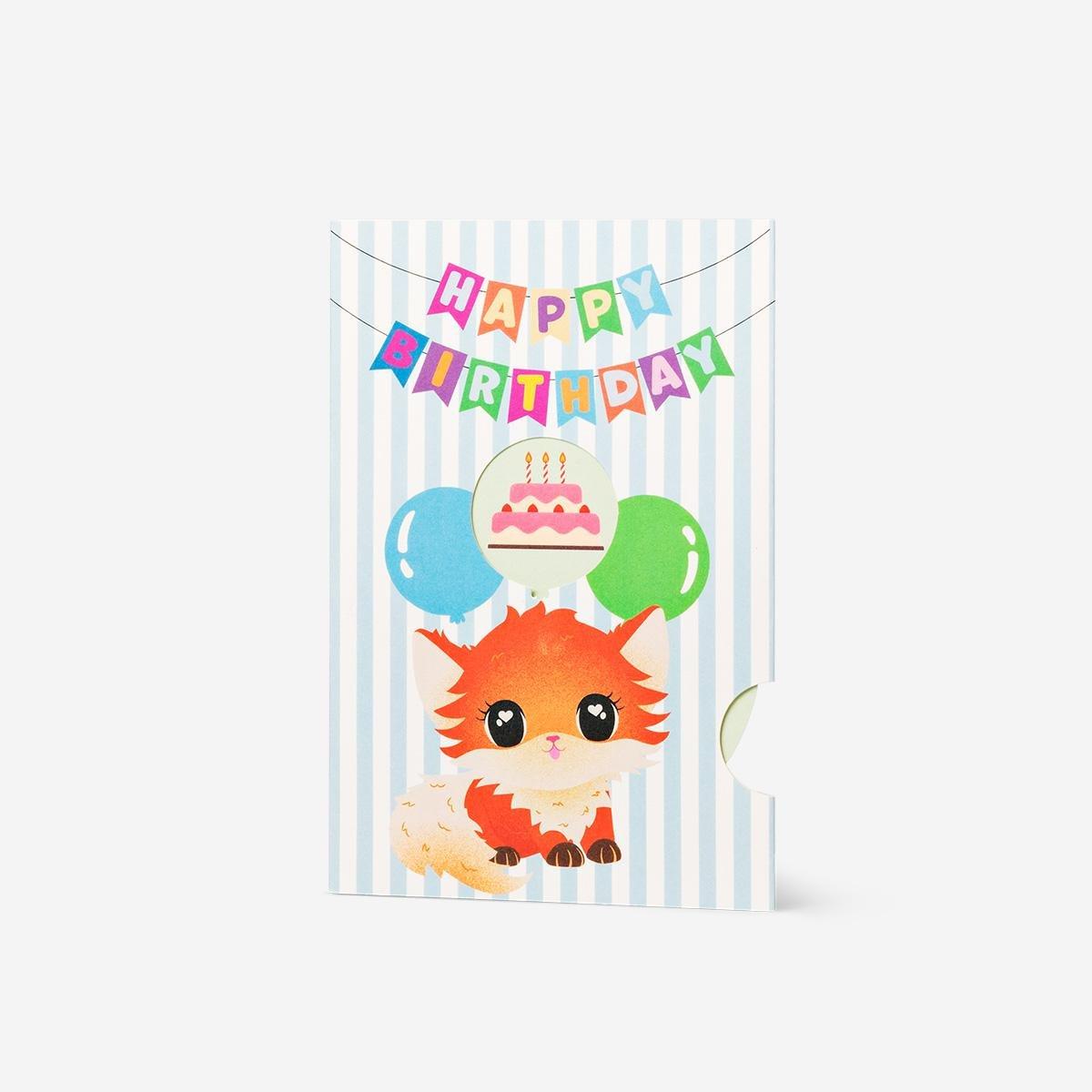 Multicolour Birthday Changing Balloons Card