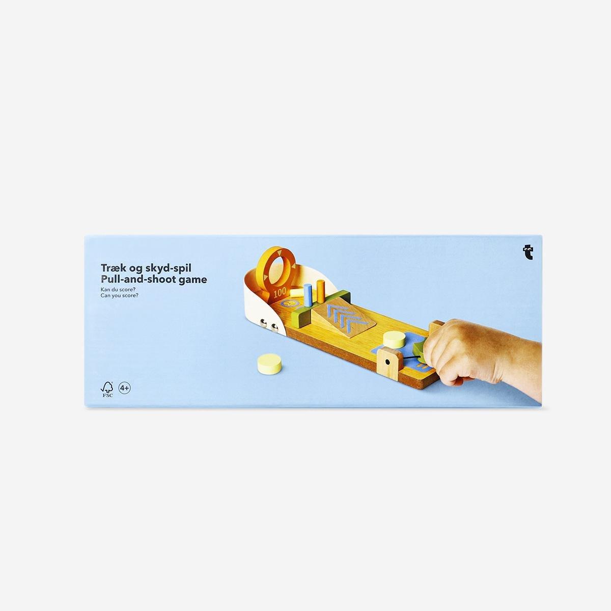 Multicolour Wooden Pull And Shoot Game