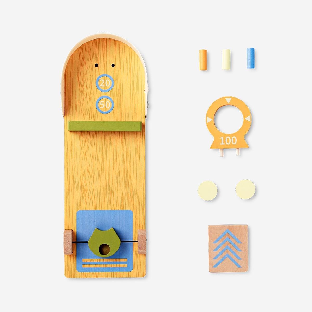 Multicolour Wooden Pull And Shoot Game