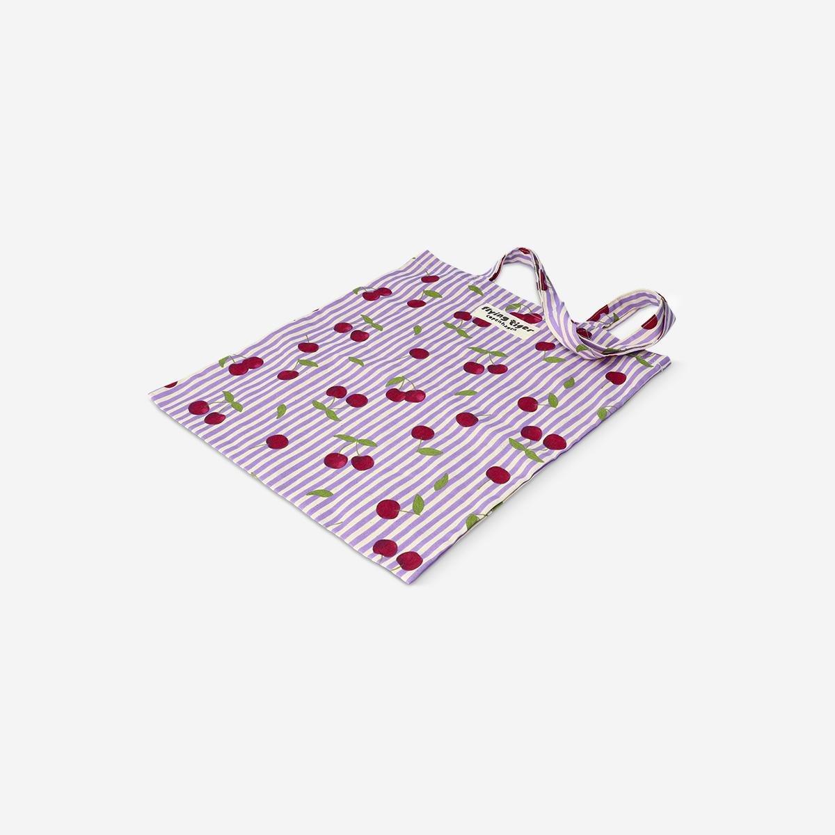 Multicolour Stripes Cherry Tote Bag