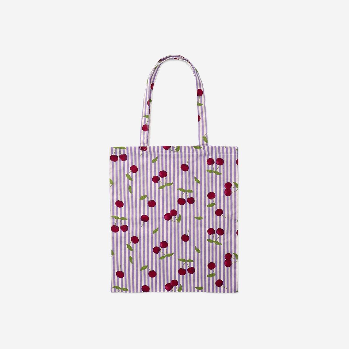 Multicolour Stripes Cherry Tote Bag