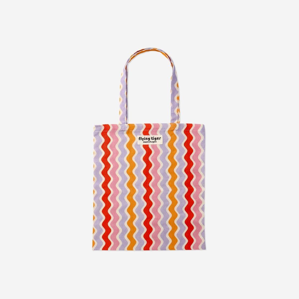 Multicolor Wavy Striped Tote Bag