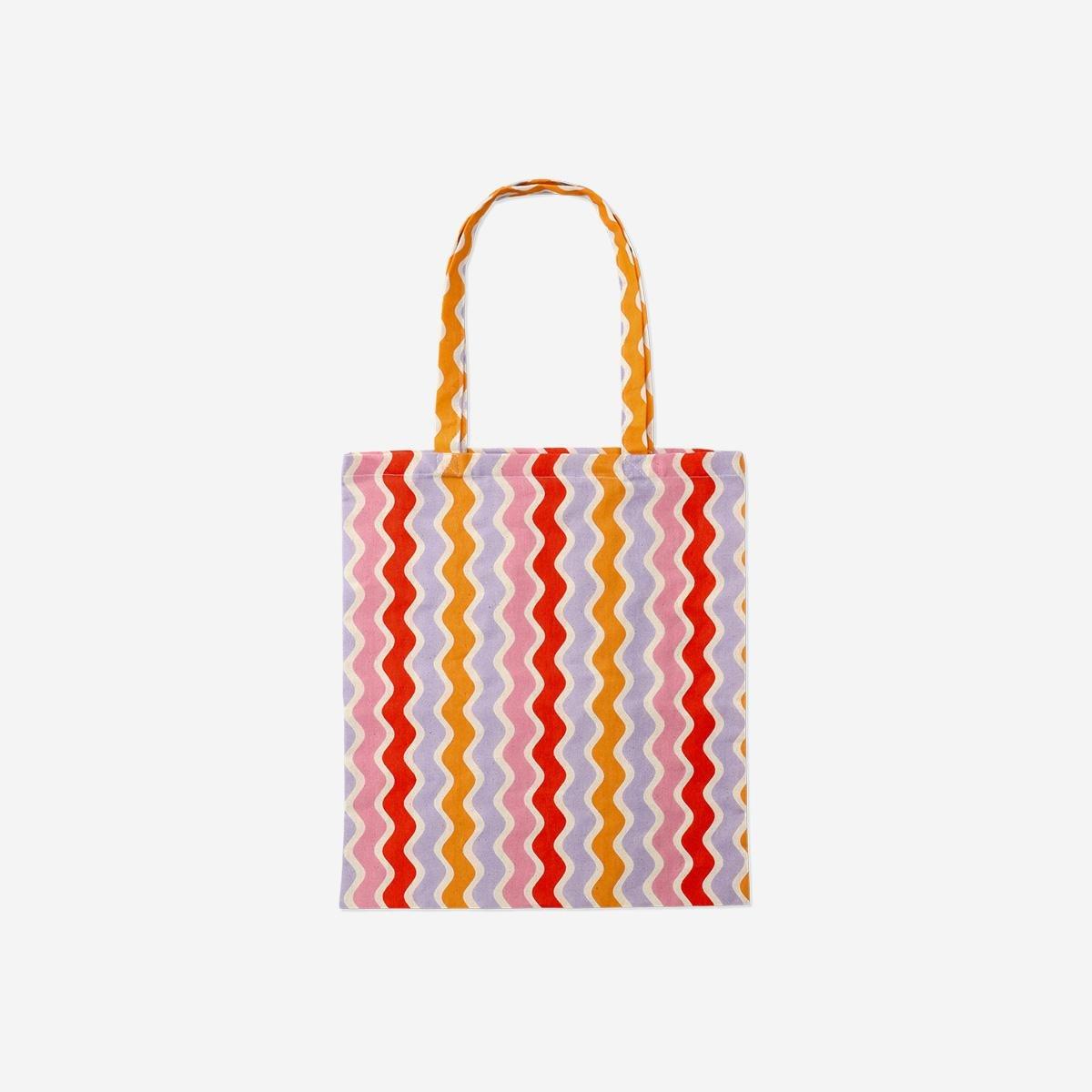 Multicolor Wavy Striped Tote Bag