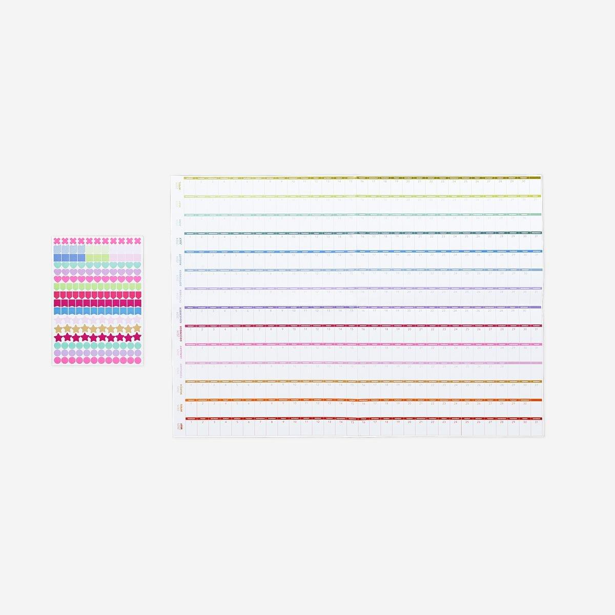 Multicolour Yearly Stickers For Hanging Planner
