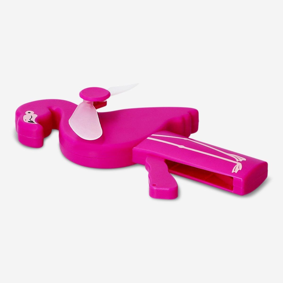 Pink Flamingo Handheld Fan