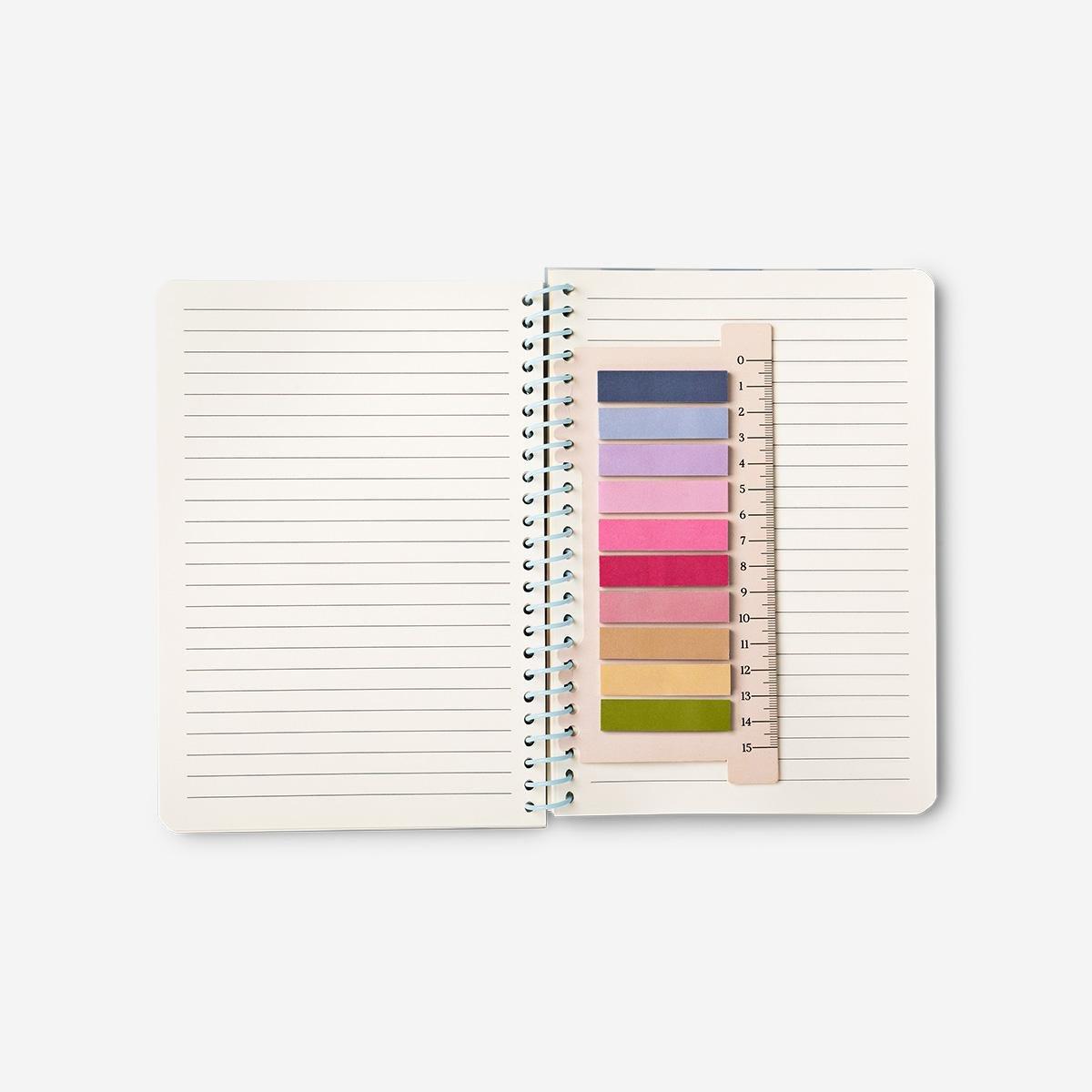 Multicolour Page Markers On Ruler