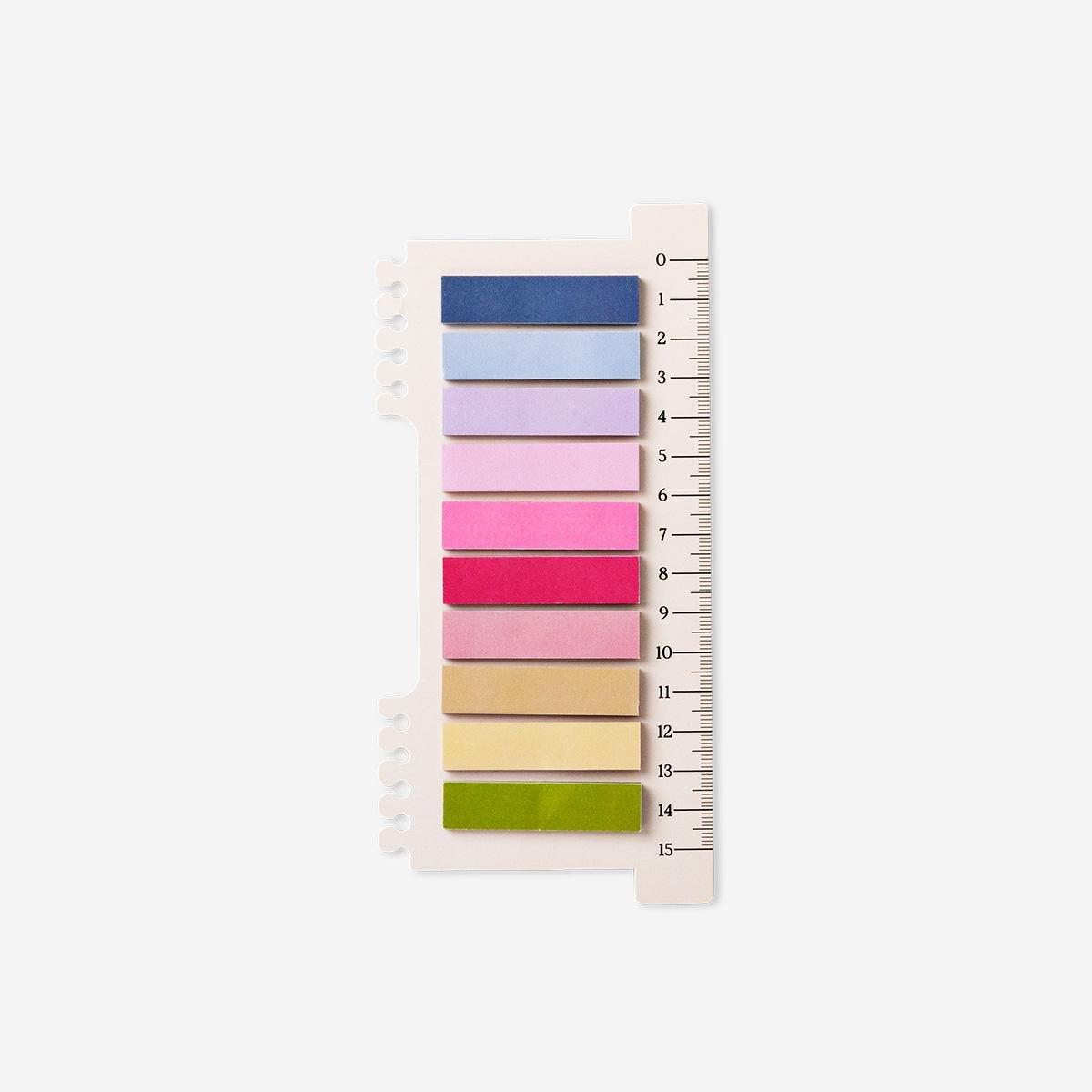 Multicolour Page Markers On Ruler