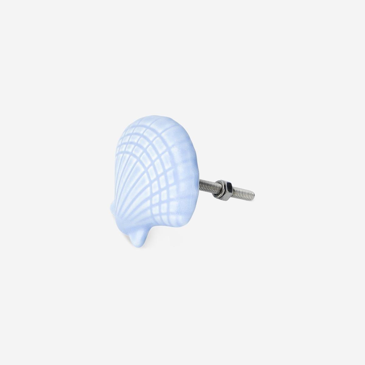 Blue Ceramic Seashell Knob