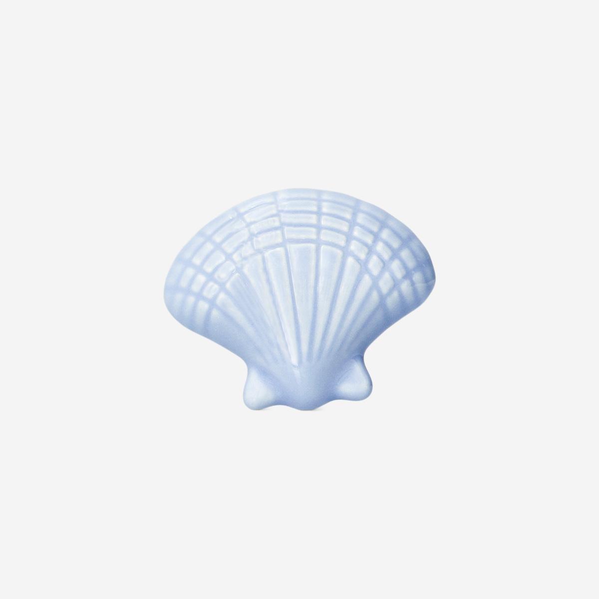 Blue Ceramic Seashell Knob