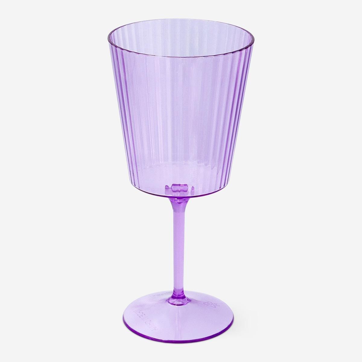 Purple Plastic Wine Glass - 370 Ml