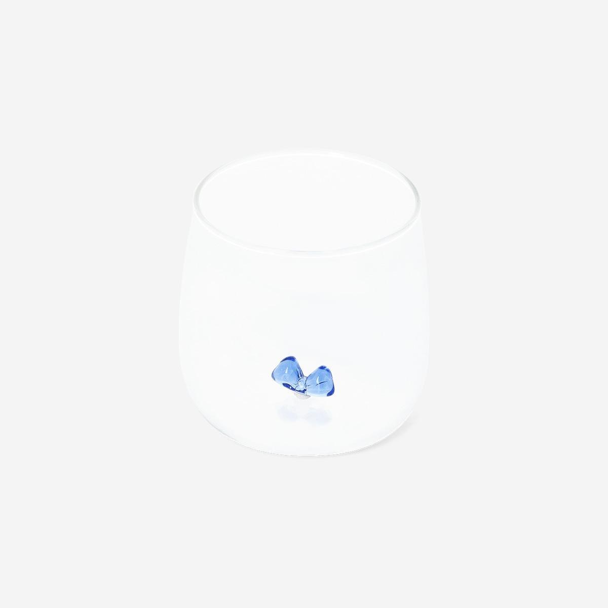 Multicolour Embossed Bow Drinking Glass - 480 Ml