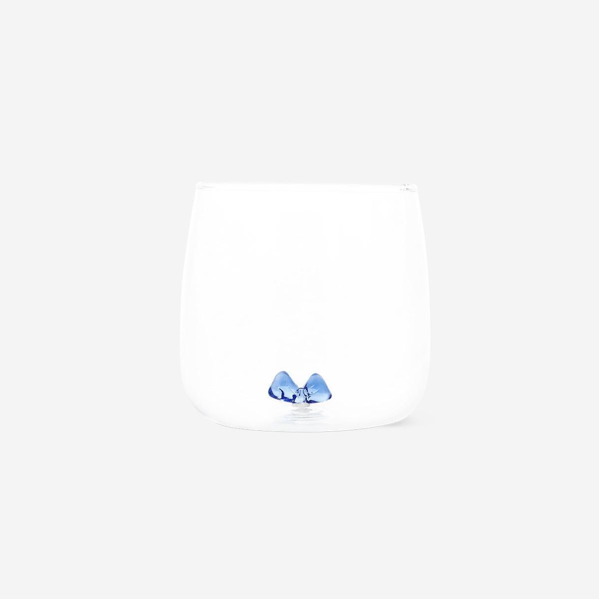 Multicolour Embossed Bow Drinking Glass - 480 Ml