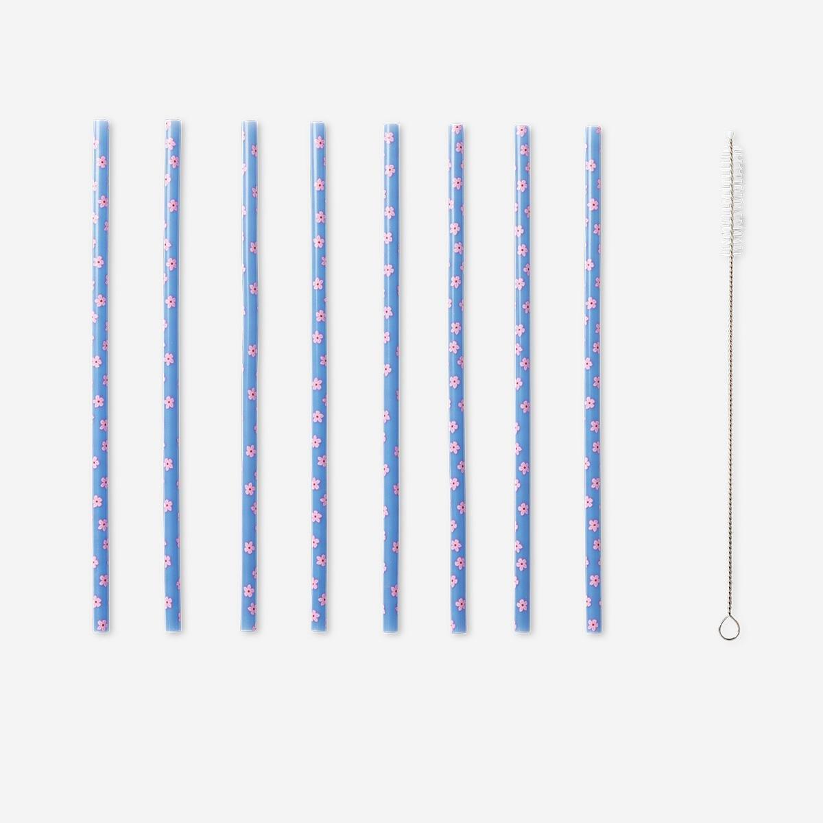Pink Colour Changing Straws - 8 Pcs