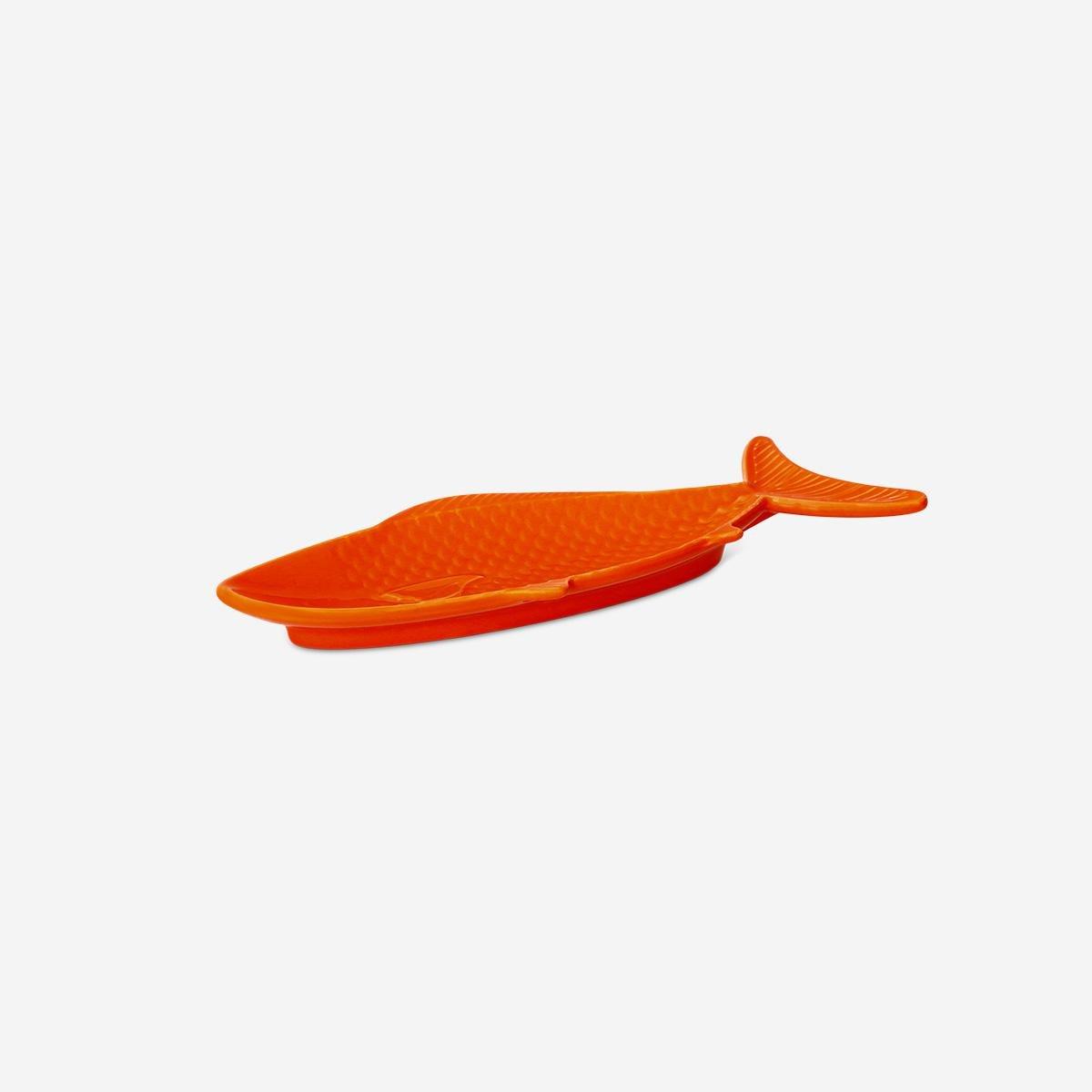 Orange Fish Shaped Serving Plate . 26 Cm