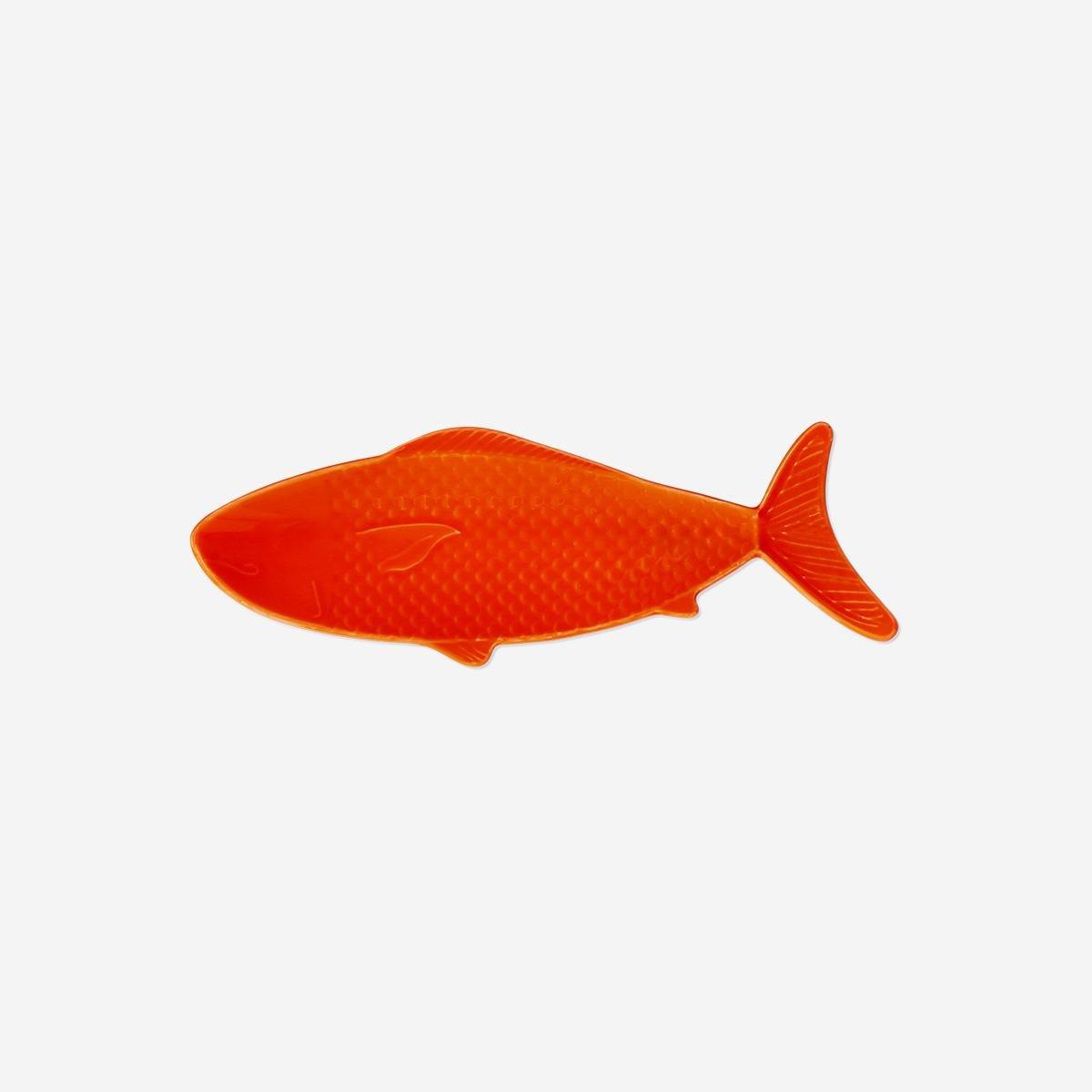 Orange Fish Shaped Serving Plate . 26 Cm