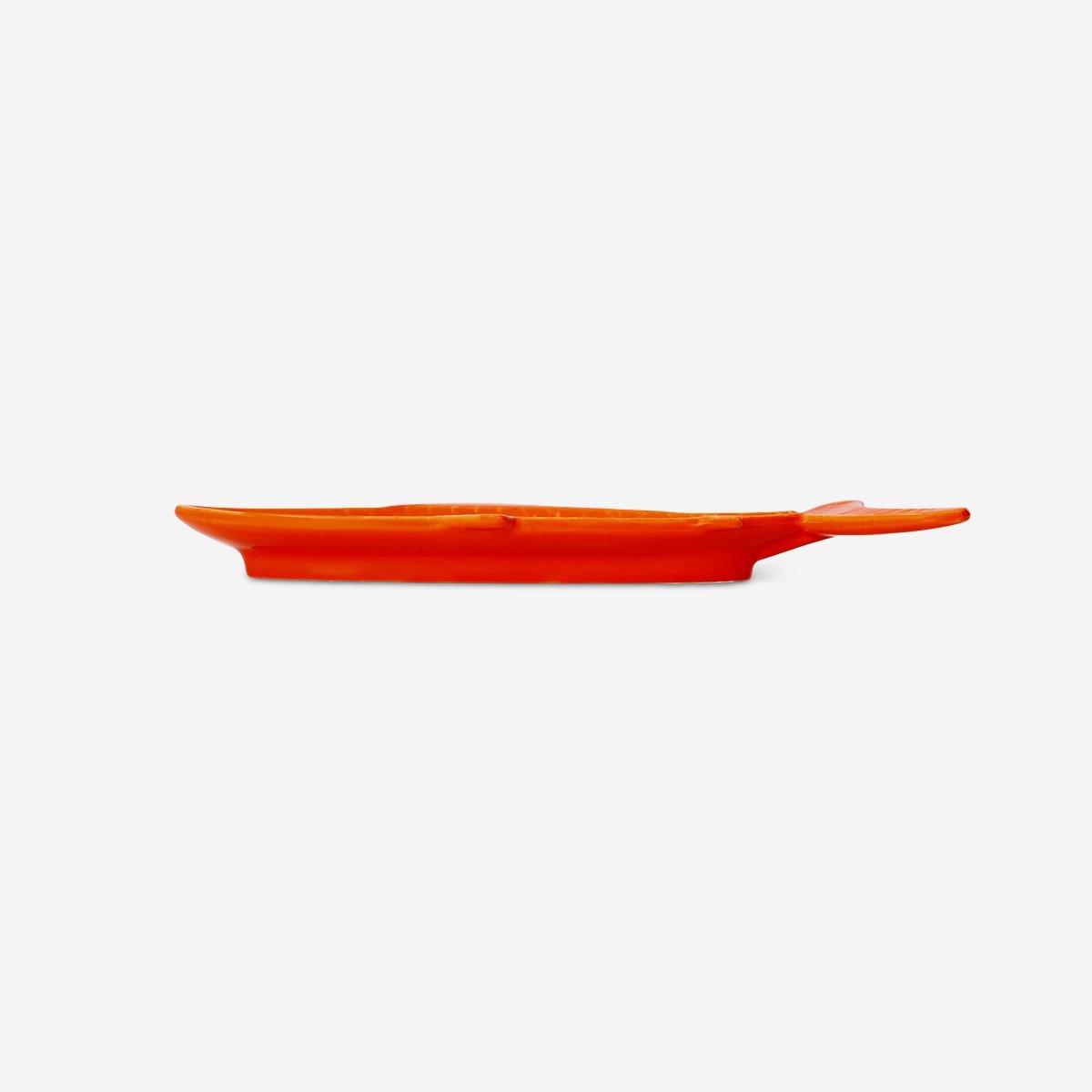 Orange Fish Shaped Serving Plate . 26 Cm