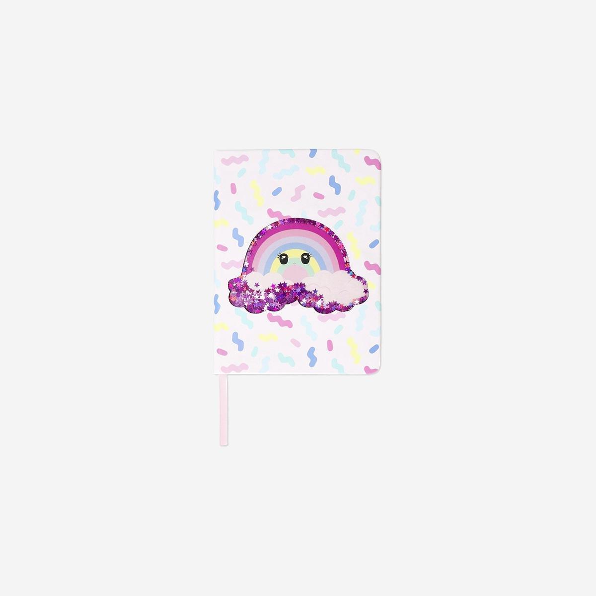 Multicolour Notebook With Glitter Rainbow