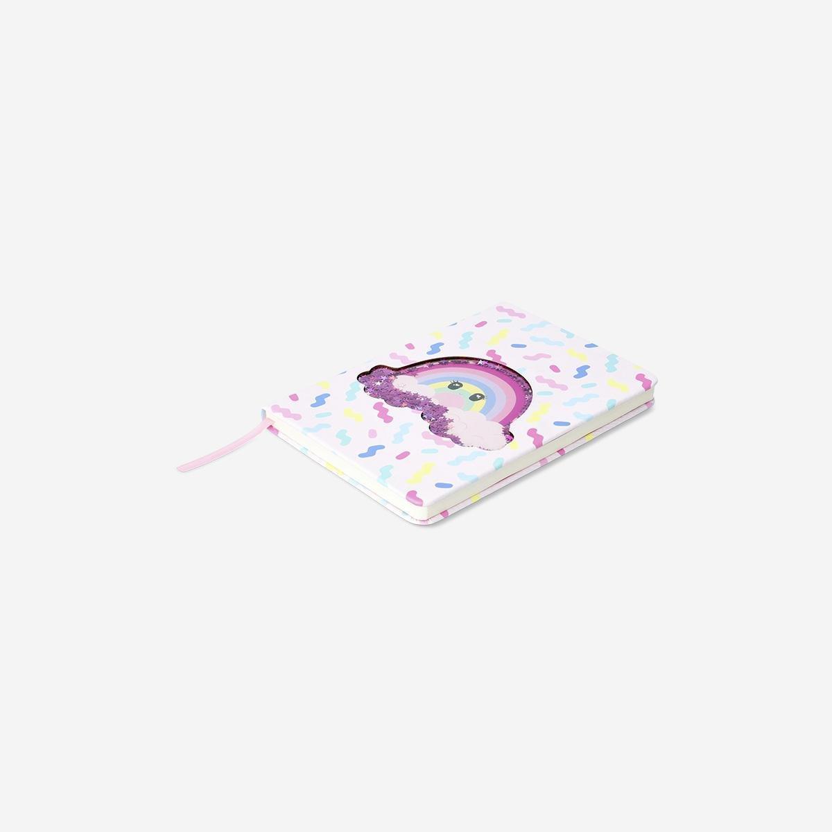 Multicolour Notebook With Glitter Rainbow
