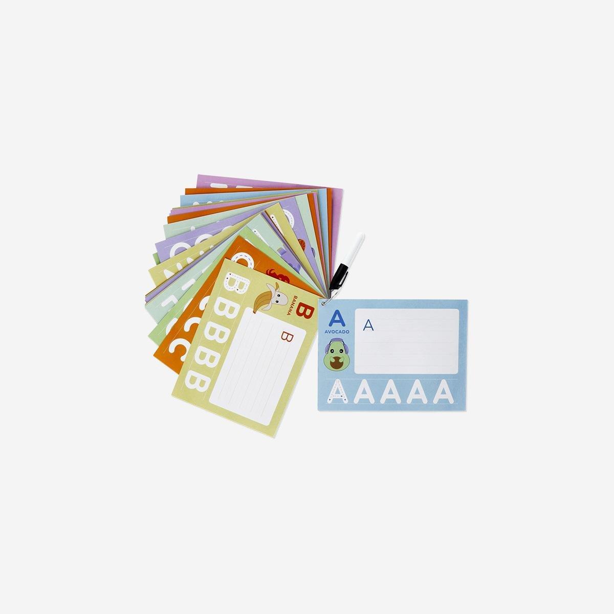 Multicolour Alphabet Cards With Marker - English