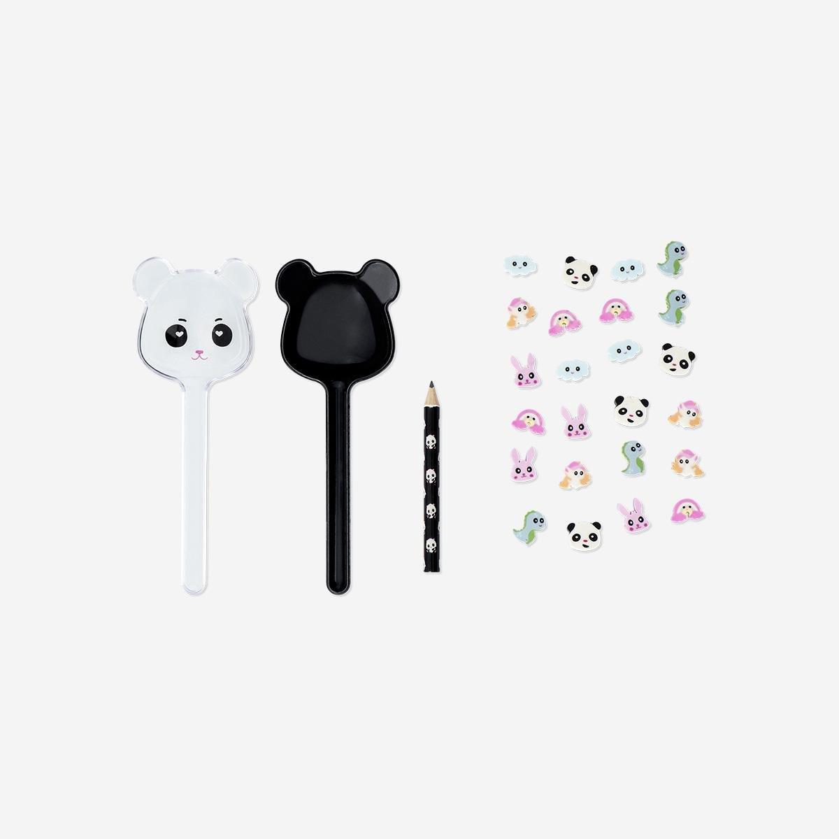 Multicolour Panda Pencil With Erasers