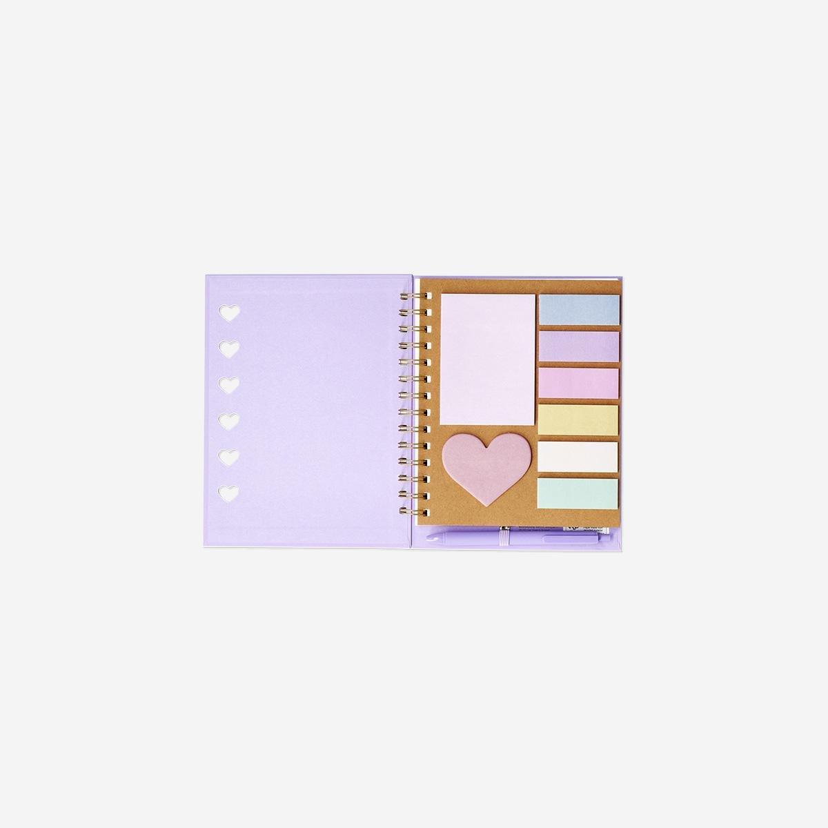 Purple Sticky Memos Notebook