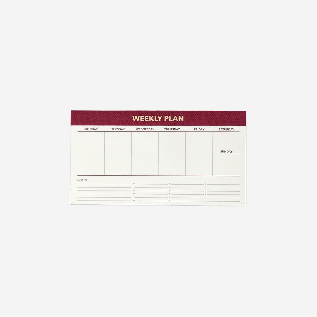 Red Weekly Planner