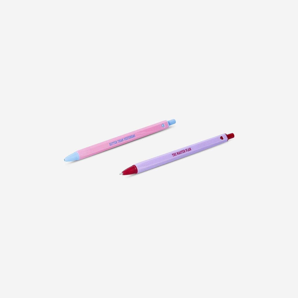 Multicolour Pastel Coloured Ballpoint Pens - 2 Pcs