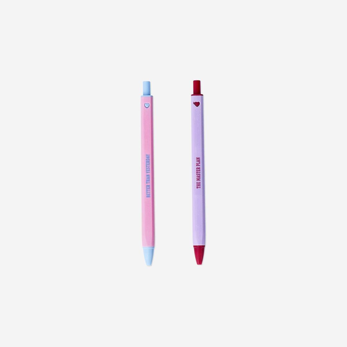 Multicolour Pastel Coloured Ballpoint Pens - 2 Pcs