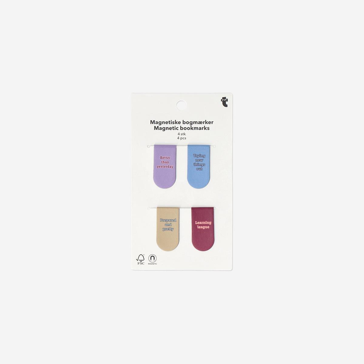 Multicolour Quotes Magnetic Bookmarks, 4 Pcs